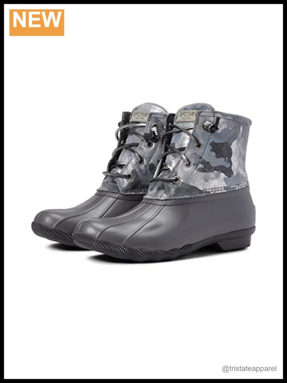 Sperry Saltwater Duck Boots Water-Resistant Leather Lace-Up Zipper Ankle